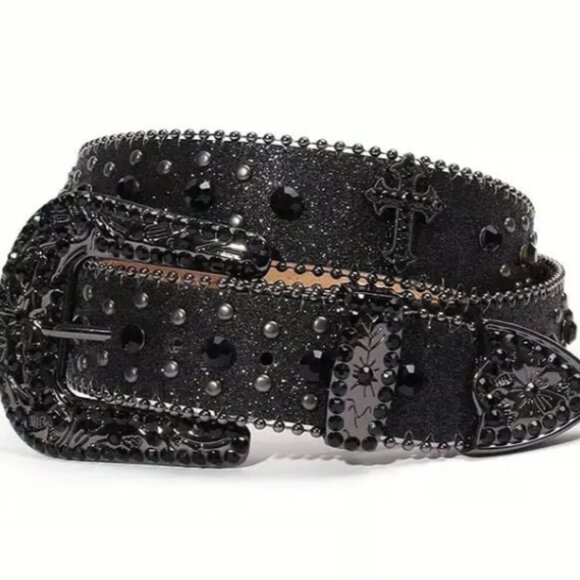 Black Rhinestone gothic belt - Picture 1 of 4